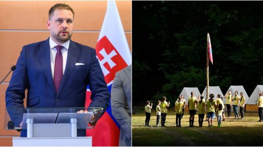 Na snímke Kamil Šaško a deti v tábore.