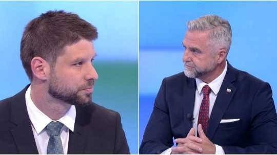 Na snímke zľava Michal Šimečka a Tibor Gašpar.