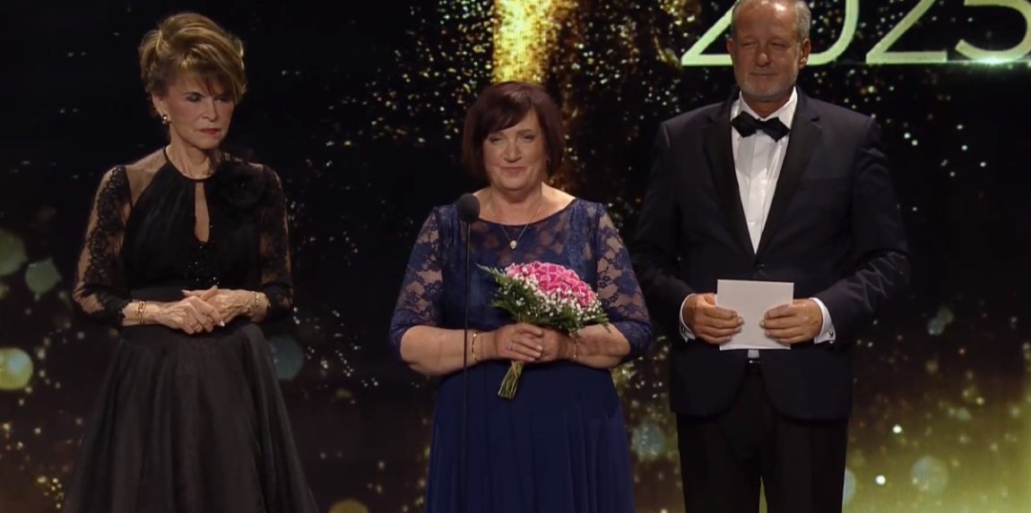 Helena Kapturová počas preberania ceny Absolútna Slovenka roka 2025.