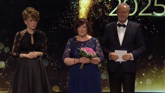 Helena Kapturová počas preberania ceny Absolútna Slovenka roka 2025.