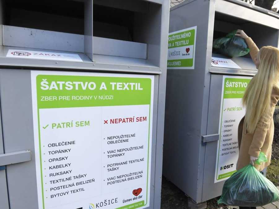 kontajnery na zber textilu