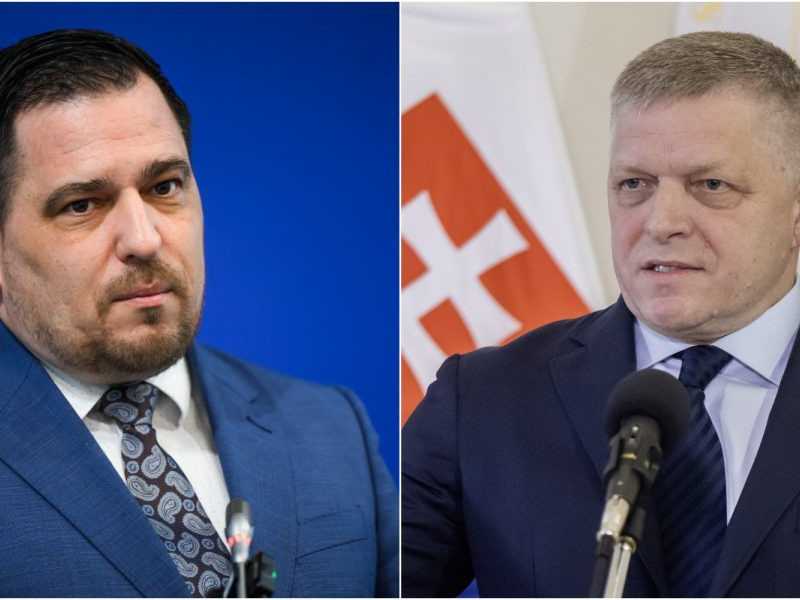 Na snímke zľava Tomáš Zdechovský a Robert Fico.