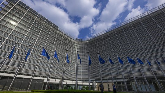 Na snímke budova Európskej komisie v Bruseli.