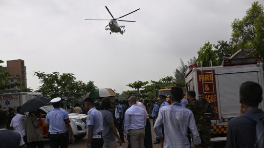 miesto pádu lietadla v Bangladéši