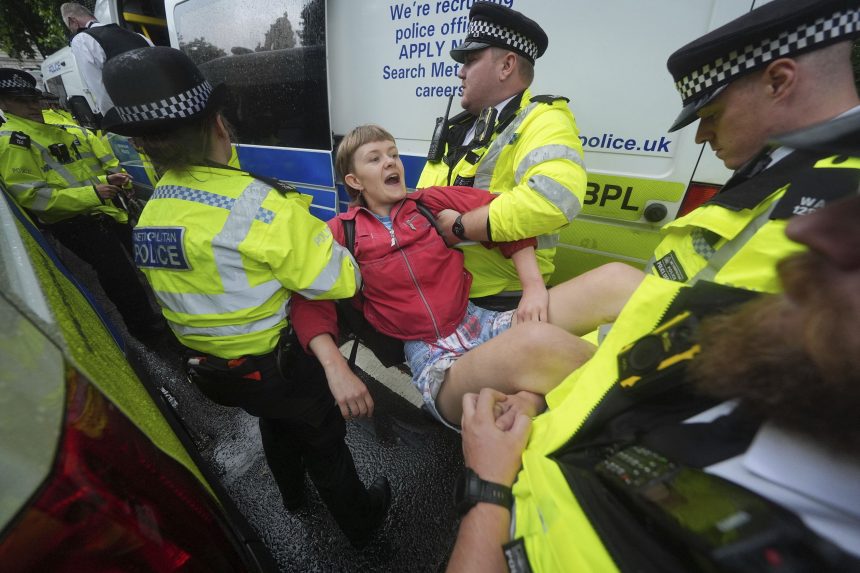 Britská polícia zasahovala na proteste proti zákazu propalestínskej organizácie. Zadržali viac ako sto ľudí