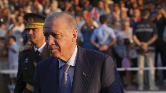 Recep Tayyip Erdogan počas návštevy severnej časti Cypru.