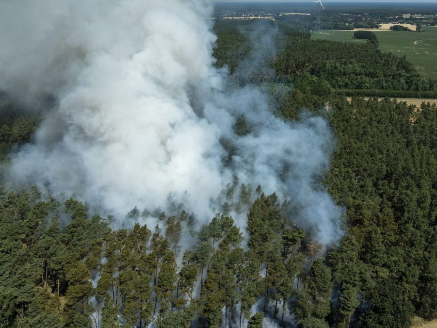 Hasiči v Nemecku bojujú s lesným požiarom. Zo Saska sa rozšíril aj do susedného Brandenburska