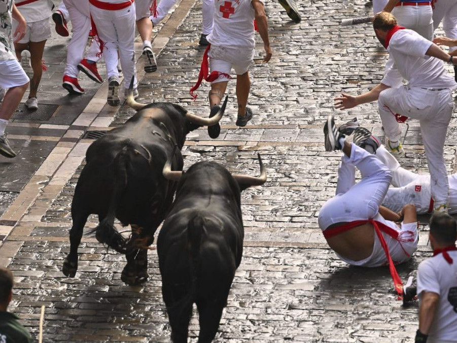 Niekoľko tisíc ľudí sa zúčastnilo na prvom z behov s býkmi.