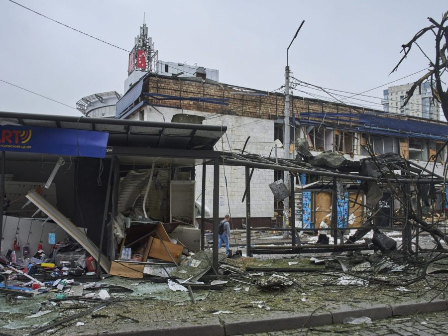 zničené budovy na Ukrajine