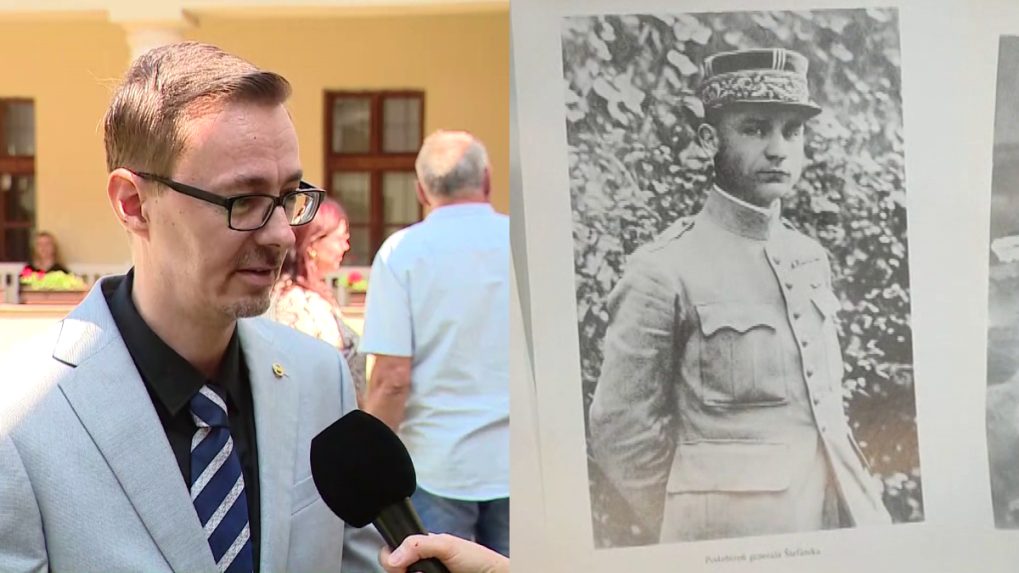 Pravnuk M. R. Štefánika a historická snímka M. R. Štefánika.