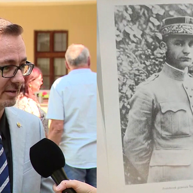 Pravnuk M. R. Štefánika a historická snímka M. R. Štefánika.