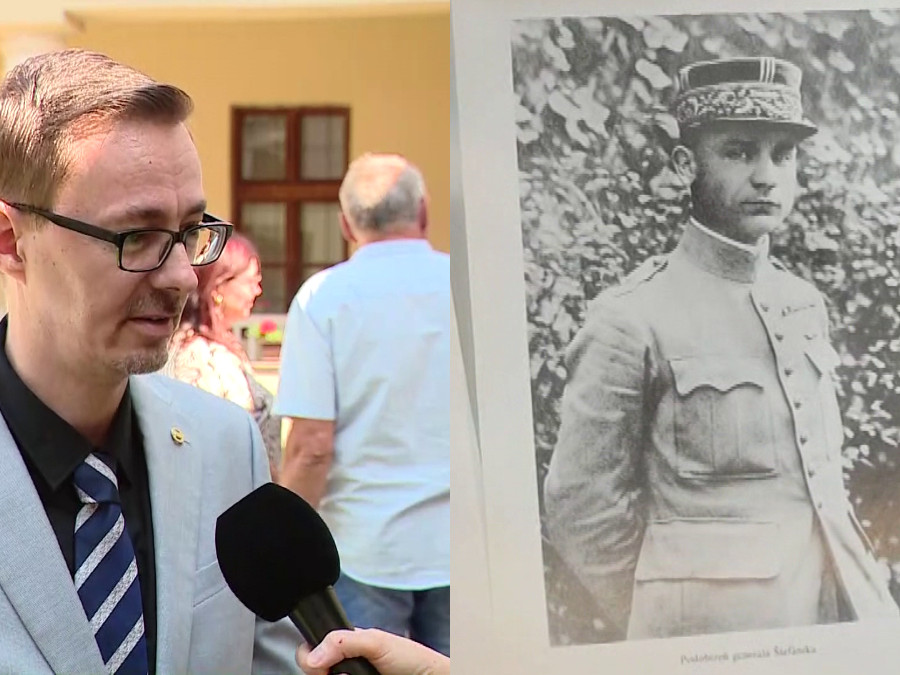 Pravnuk M. R. Štefánika a historická snímka M. R. Štefánika.