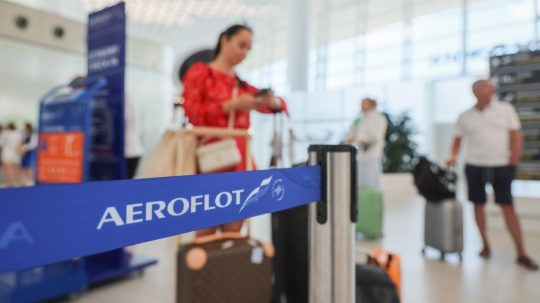 Na ilustračnej snímke logo ruskej leteckej spoločnosti Aeroflot.