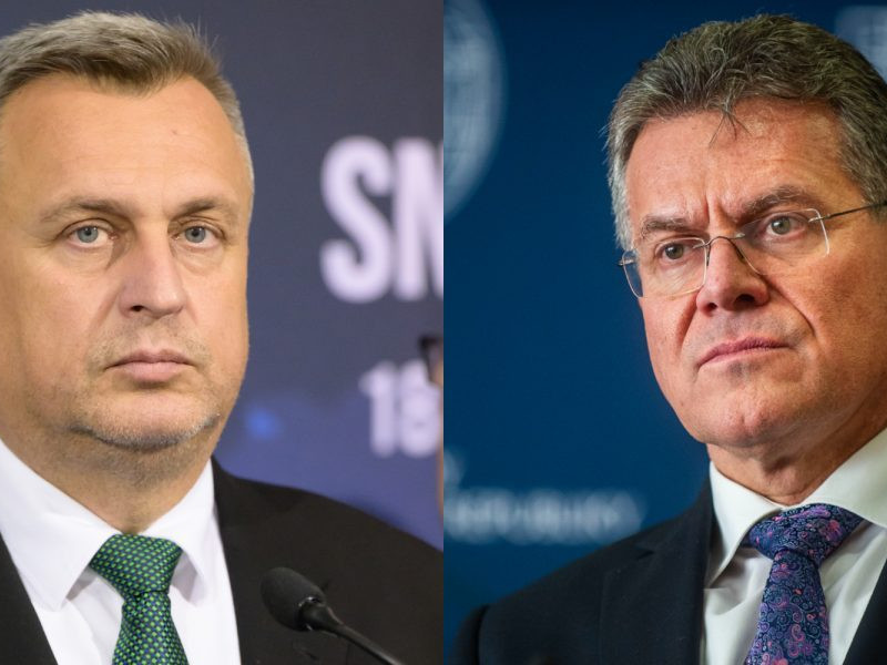 Na snímke Andrej Danko a Maroš Šefčovič.