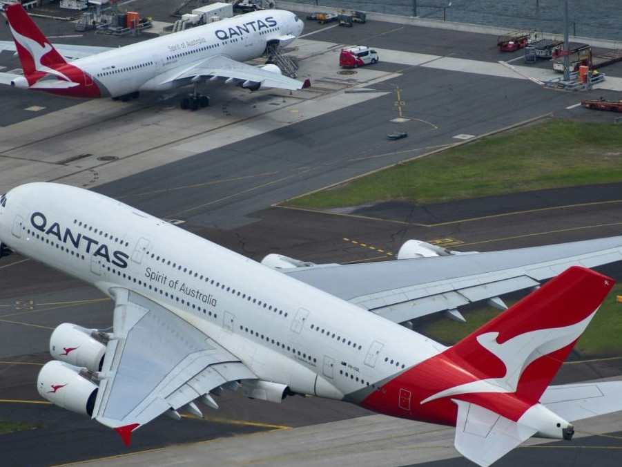 Lietadlá austrálskej leteckej spoločnosti Qantas.