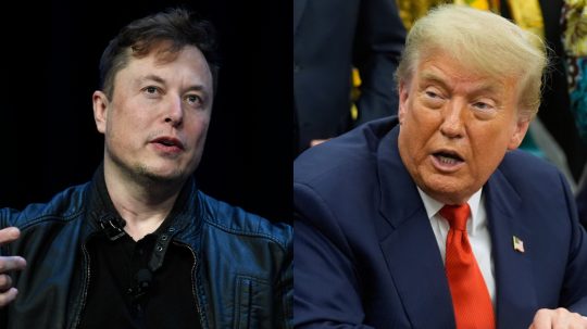 Na snímke Elon Musk a Donald Trump.