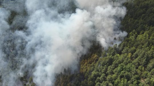 Požiar lesa v obci Richnava