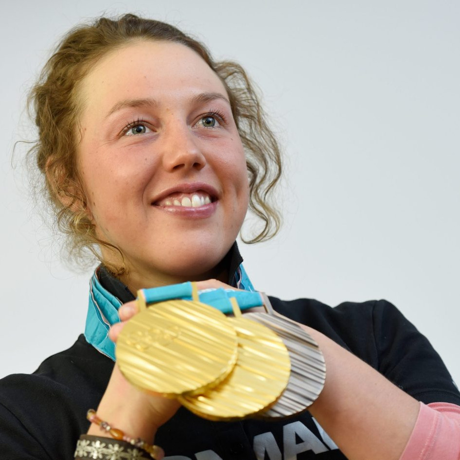 Na archívnej snímke z 2. marca 2018 nemecká biatlonistka Laura Dahlmeierová.