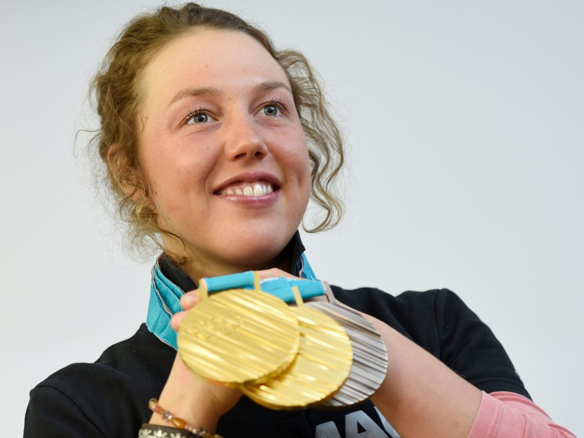 Na archívnej snímke z 2. marca 2018 nemecká biatlonistka Laura Dahlmeierová.