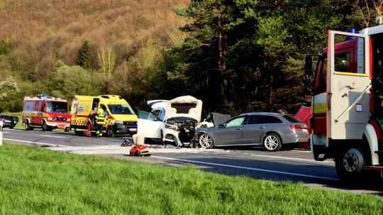 Na snímke miesto nehody z 21. 4. 2025.