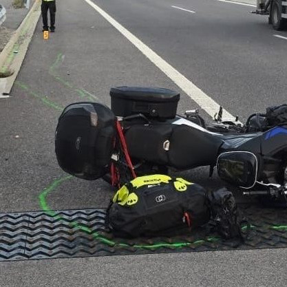 Nehoda motocyklistu na diaľnici D1.