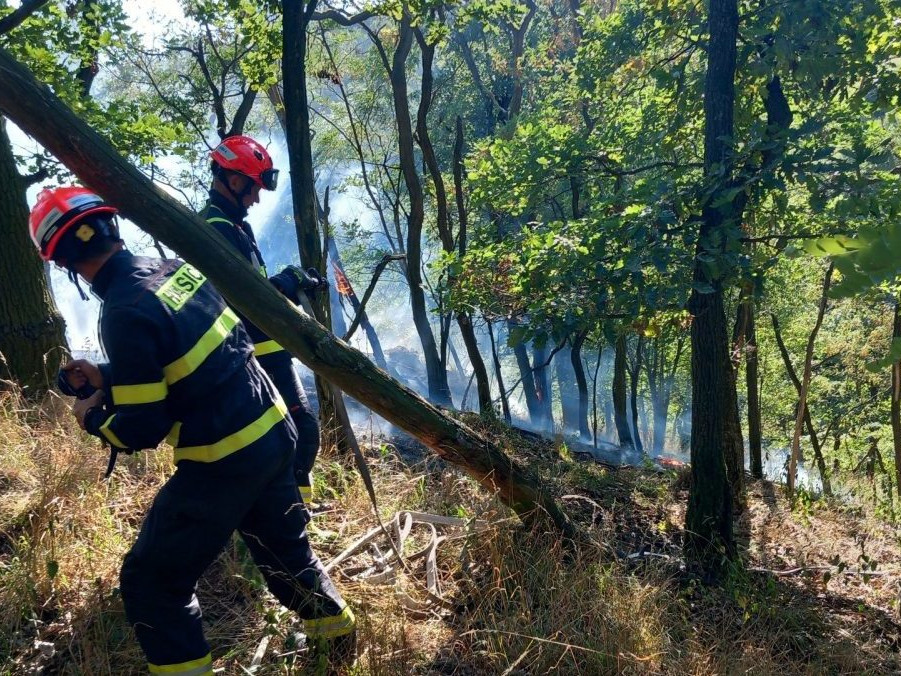 Na snímke požiar pri Brne.