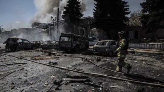 zničené budovy na Ukrajine