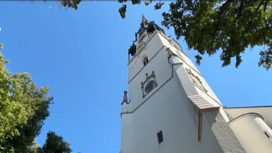 Na snímke kostolná veža v Spišskej Novej Vsi.