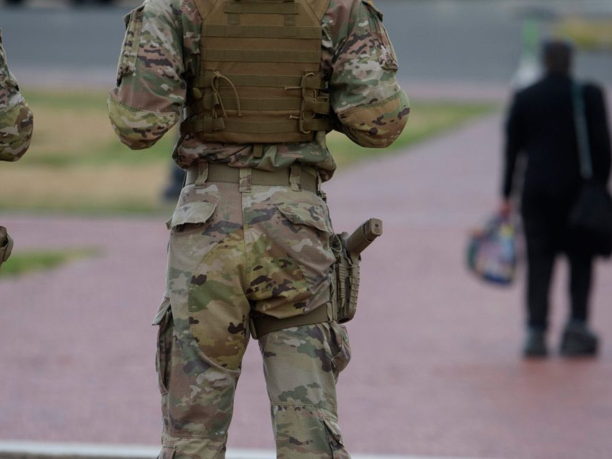 Na snímke Národná garda v USA.