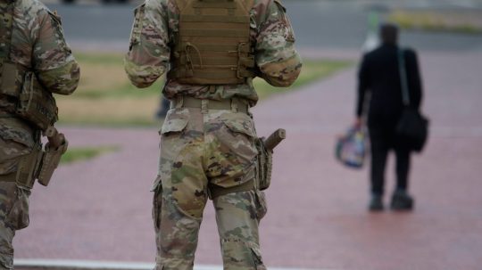 Na snímke Národná garda v USA.