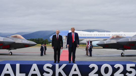 Donald Trump a Vladimir Putin na Aljaške.