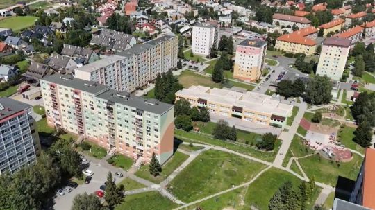 Na snímke sídlisko Juh v Kežmarku z vtáčej perspektívy.