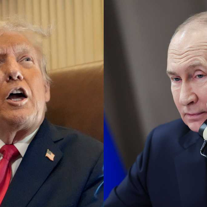 Zľava prezident USA Donald Trump a ruský prezident Vladimir Putin.