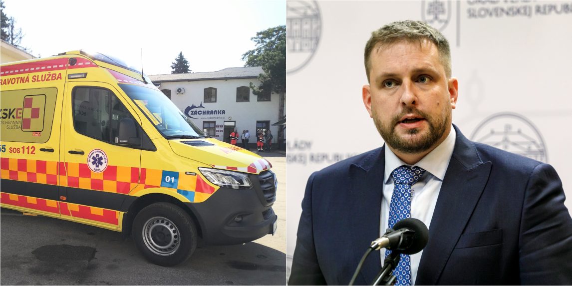Na snímke záchranka a Kamil Šaško.