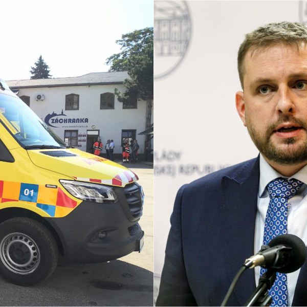 Na snímke záchranka a Kamil Šaško.