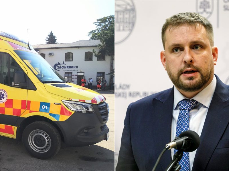 Na snímke záchranka a Kamil Šaško.