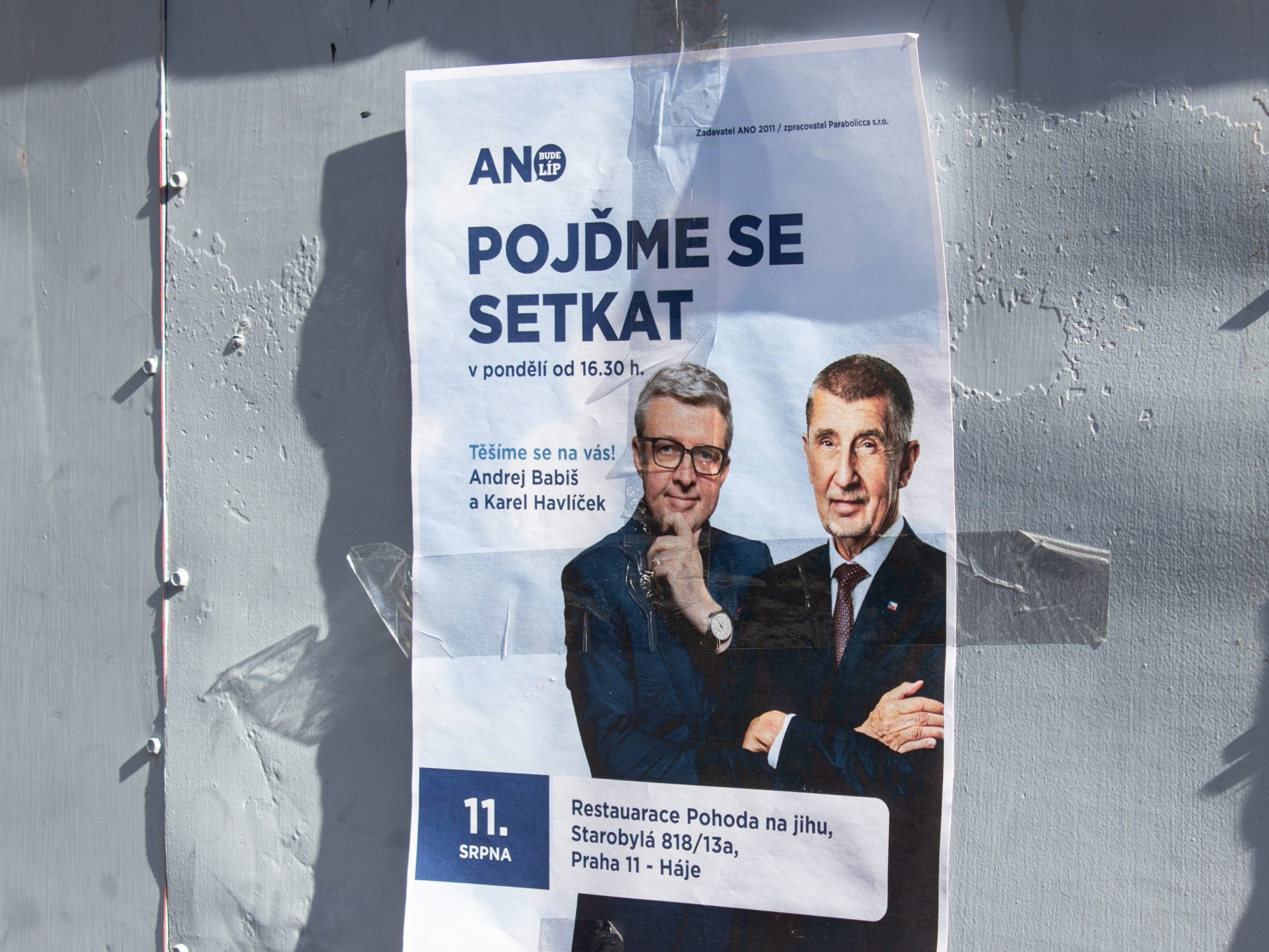 Karel Havlíček a Andrej Babiš na predvolebnom plagáte