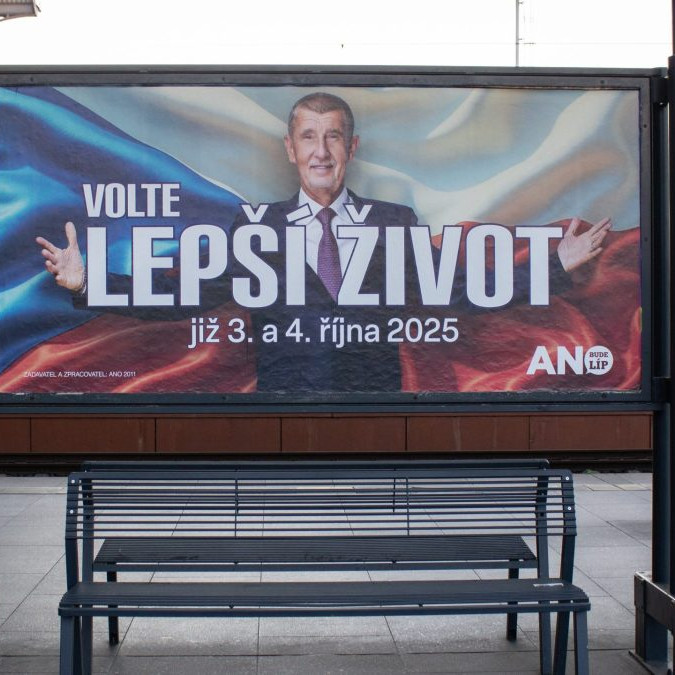 Bilbord hnutia ANO s jeho predsedom a volebným lídrom Andrejom Babišom.