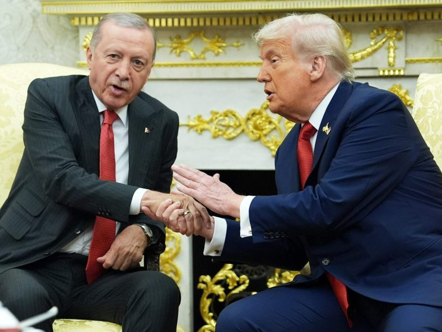 Americký prezident Donald Trump a turecký prezident Recep Tayyip Erdogan.