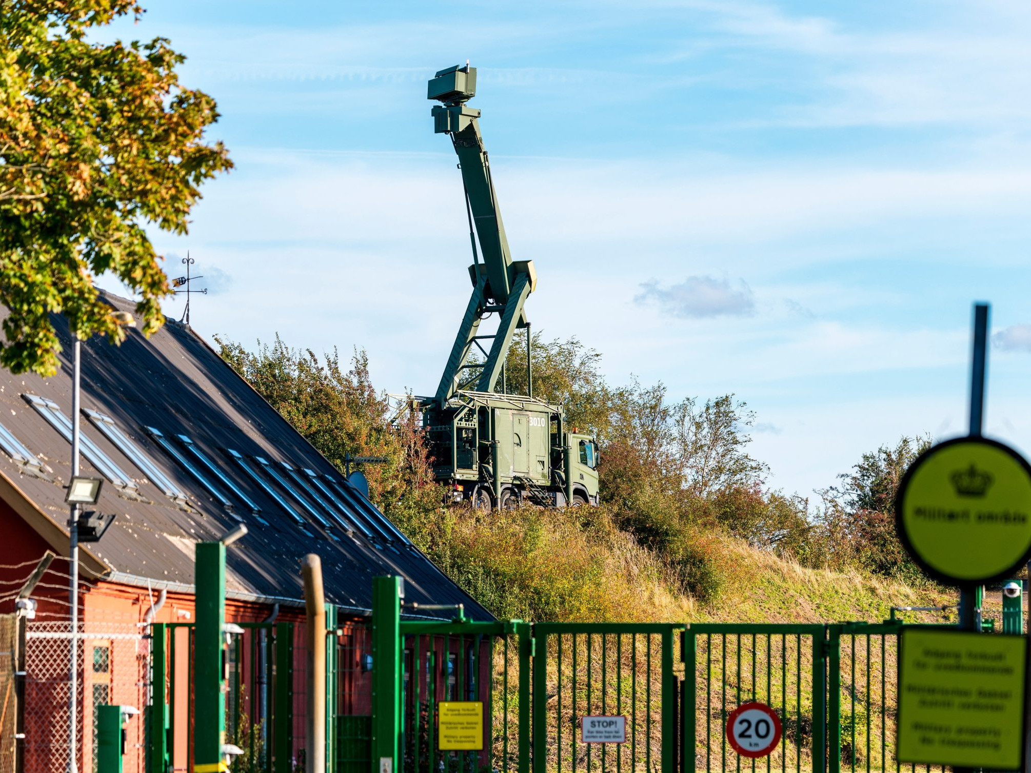 Mobilný vojenský radar v Dánsku.