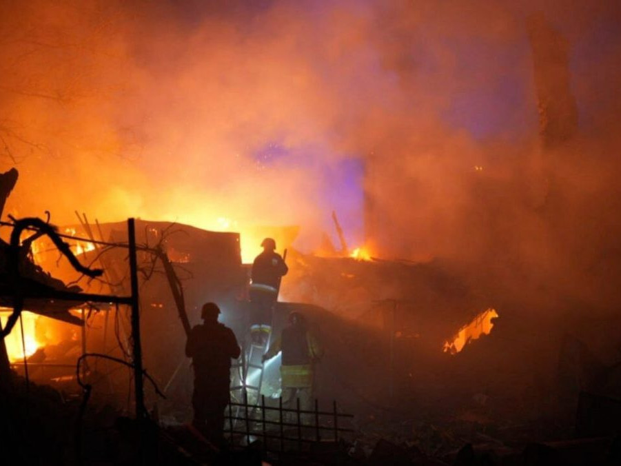 horiace budovy na Ukrajine