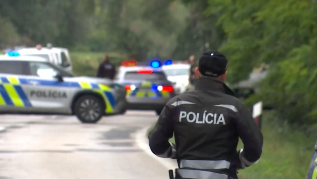 Na snímke polícia prehľadáva lesy pri Mužli v okrese Nové Zámky