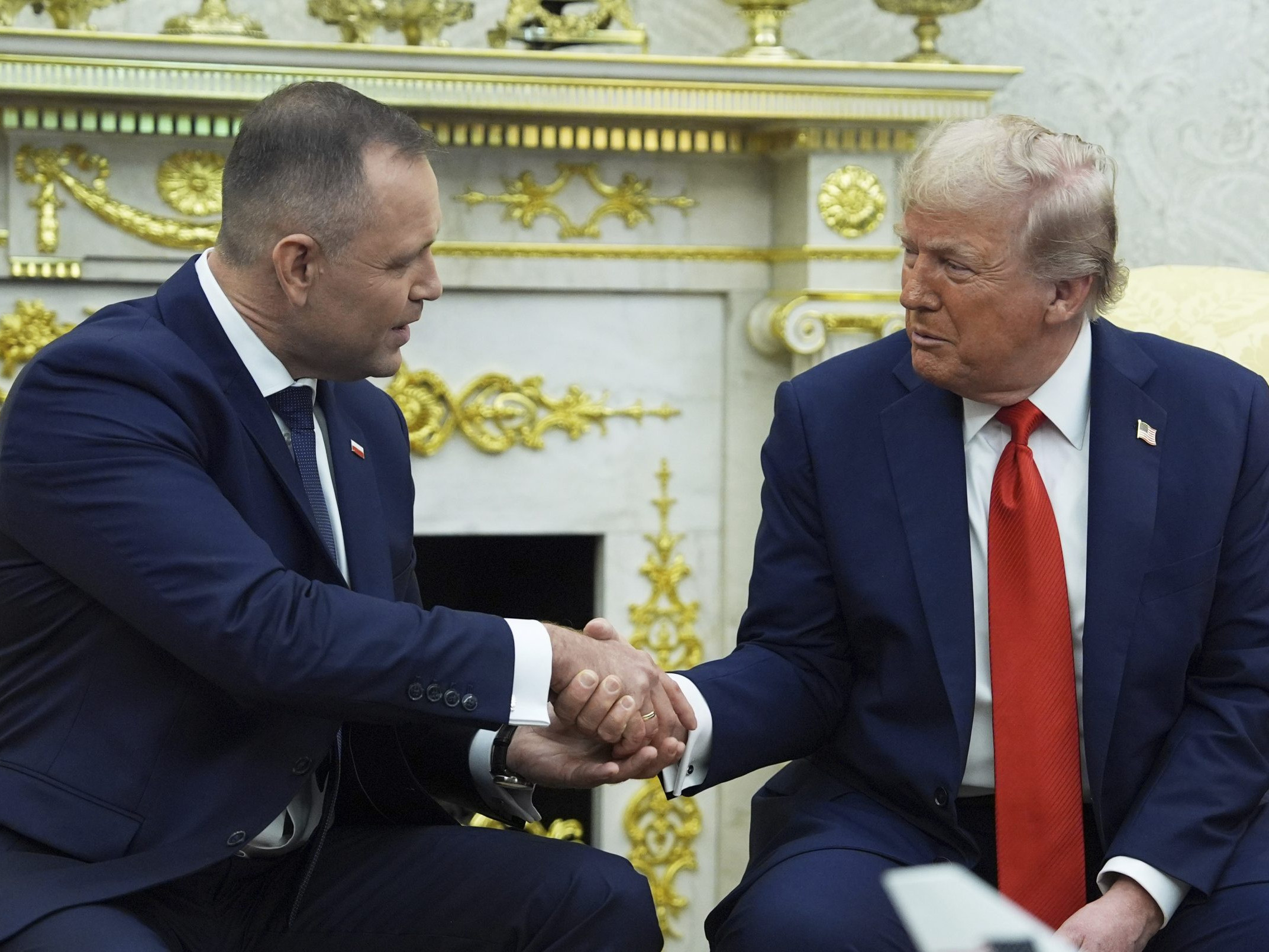 prezident USA Donald Trump počas stretnutia s poľským prezidentom Karolom Nawrockim v Bielom dome.