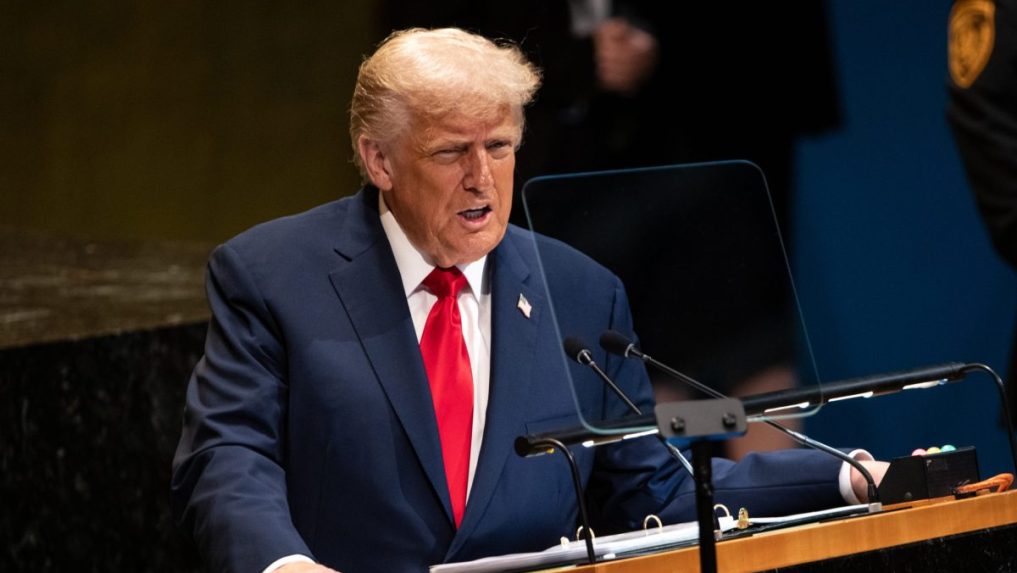 Americký prezident Donald Trump reční počas rozpravy na 80. zasadnutí Valného zhromaždenia OSN.