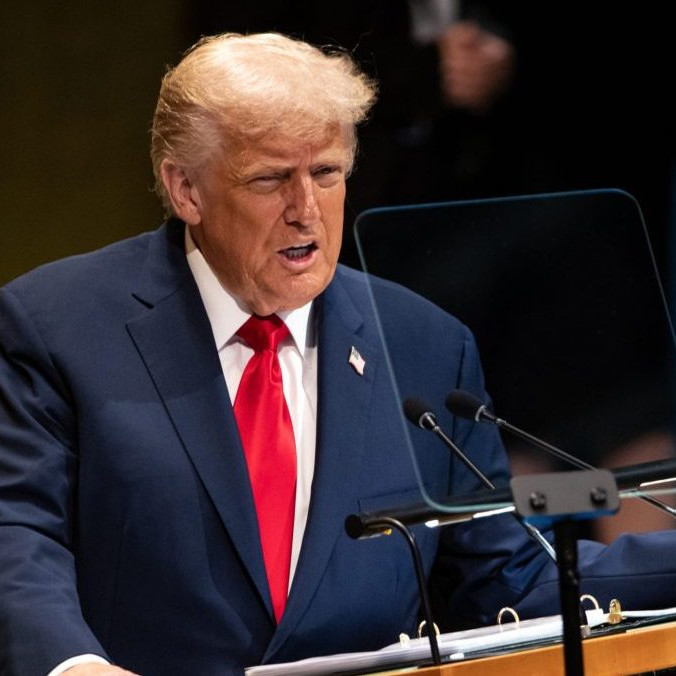 Americký prezident Donald Trump reční počas rozpravy na 80. zasadnutí Valného zhromaždenia OSN.