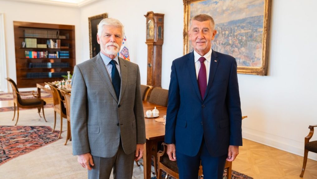 Český prezident Petr Pavel a líder ANO Andrej Babiš.