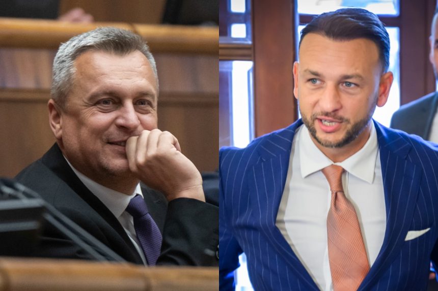 Predsedovia SNS a Hlasu-SD Andrej Danko a Matúš Šutaj Eštok.