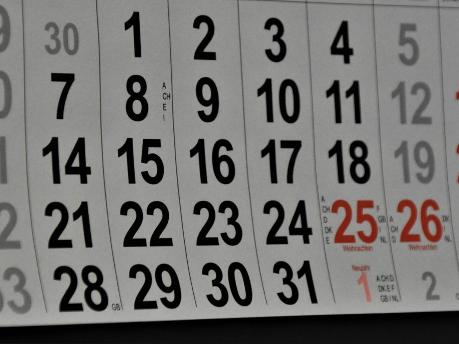 Na snímke kalendár.