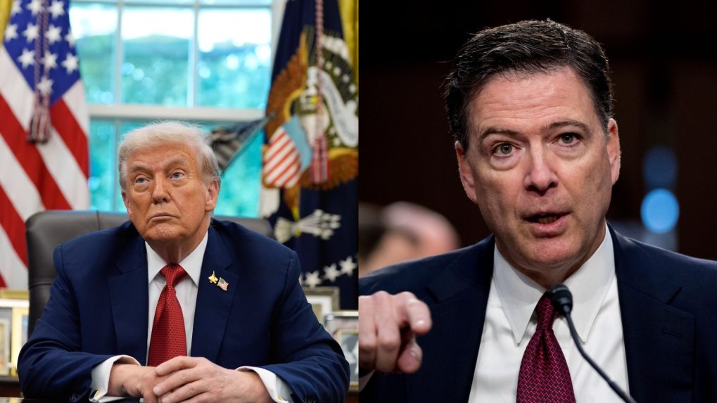 Na snímke americký prezident Donald Trump a bývalý šéf FBI James Comey.