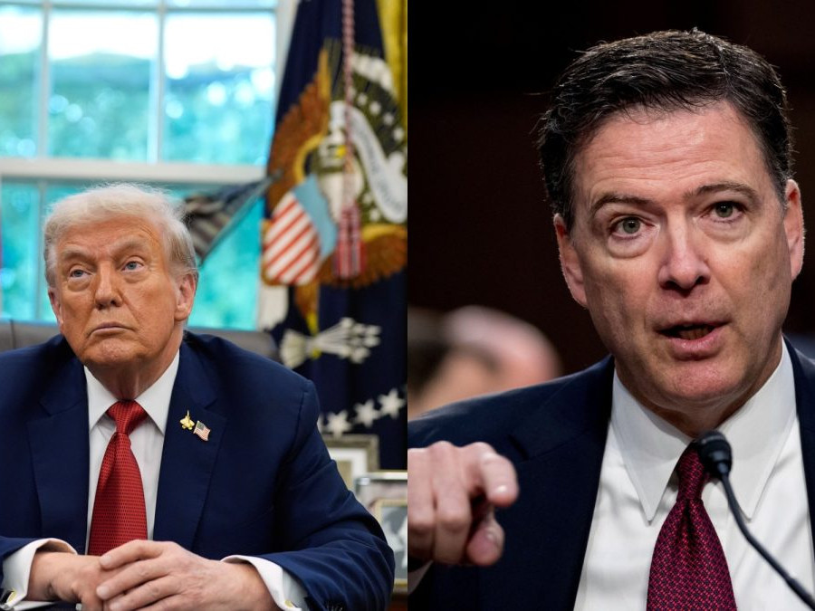 Na snímke americký prezident Donald Trump a bývalý šéf FBI James Comey.